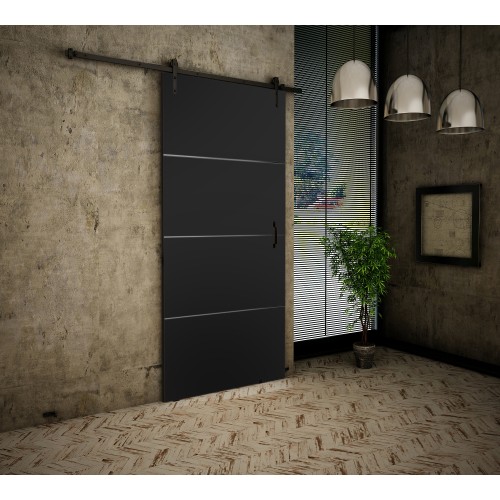 Istabas bīdāmās durvis RETRO PLUS - Loft, melns Istabas bīdāmās durvis RETRO PLUS - Loft, melns